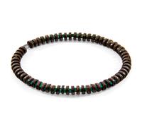 Anchor & Crew Green Agate and Brown Coconut Shell Adam Silver and Stone SKINNY Bracelet - XS - 17cm - Gift Wrapped (Paper & Bow) +£1.50