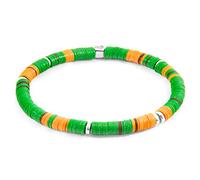 ANCHOR & CREW Green Malawi Silver and Vinyl Disc Bracelet - Mens - 19cm