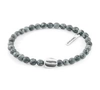 Anchor & Crew Grey Jasper GUSTATORY Coffee Bean Silver and Stone Bracelet - M - 21cm