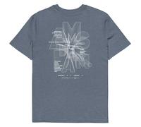 Anchor & Crew GUSTATORY Amsterdam Coffee Scene Organic Cotton Embroidered T-Shirt - M - Dark Heather Blue