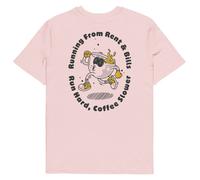 Anchor & Crew GUSTATORY Coffee Over Bills Organic Cotton Embroidered T-Shirt - M - Cotton Pink