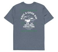 Anchor & Crew GUSTATORY Have A Good Day Organic Cotton Embroidered T-Shirt - L - Dark Heather Blue