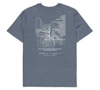 Anchor & Crew GUSTATORY London Coffee Scene Organic Cotton Embroidered T-Shirt - S - Dark Heather Blue