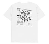 Anchor & Crew GUSTATORY Melbourne Coffee Scene Organic Cotton Embroidered T-Shirt - XL - White