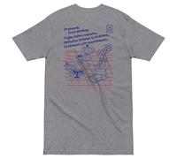 Anchor & Crew GUSTATORY Originals Postcards From Sunday Heavy Cotton Embroidered T-Shirt - 2XL - Heather Grey