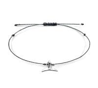 Anchor & Crew Iron Grey Think Ocean Mini Whale Silver and Rope Macrame Bracelet