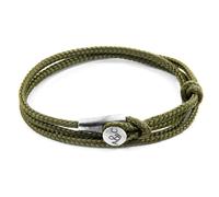Anchor & Crew Khaki Green Dundee Silver and Rope Bracelet - Gift Wrapped (Paper & Bow) +£1.50