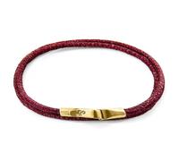 Anchor & Crew Liverpool 9ct Yellow Gold and Stingray Leather Bracelet - Bordeaux Red - M - 21cm (Most Popular) - Gift Wrapped (Paper & Bow) +£1.50