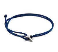ANCHOR & CREW Men's Arthur Silver & Rope SKINNY Bracelet in Navy ANCHOR & CREW Navy One Size