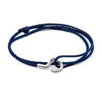Anchor & Crew Navy Blue Charles Silver and Rope SKINNY Bracelet - No Gift Wrapping