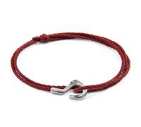 Anchor & Crew Burgundy Red Charles Silver and Rope SKINNY Bracelet - Gift Wrapped (Paper & Bow) +£1.50