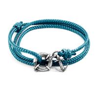 ANCHOR & CREW Men's Clyde Anchor Silver & Rope Bracelet in Blue ANCHOR & CREW Blue One Size