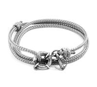 Anchor & Crew Classic Grey Clyde Anchor Silver and Rope Bracelet - No Gift Wrapping