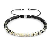 ANCHOR & CREW Men's Kariba Silver & Vinyl Disc Macrame Bracelet in White ANCHOR & CREW White One Size