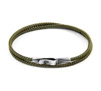 ANCHOR & CREW Men's Liverpool Silver & Rope Bracelet in Green | Size: 19 cm ANCHOR & CREW Green 19 cm