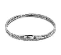 ANCHOR & CREW Men's Liverpool Silver & Rope Bracelet in Grey | Size: 19 cm ANCHOR & CREW Grey 19 cm