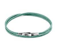 ANCHOR & CREW Men's Liverpool Silver & Rope Bracelet in Light Green | Size: 23 cm ANCHOR & CREW Light Green 23 cm
