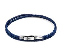 ANCHOR & CREW Men's Liverpool Silver & Rope Bracelet in Navy | Size: 21 cm ANCHOR & CREW Navy 21 cm