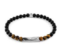 ANCHOR & CREW Men's Orinoco Silver & Stone Bracelet in Brown | Size: 23 cm ANCHOR & CREW Brown 23 cm