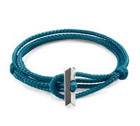 ANCHOR & CREW Men's Oxford Silver & Rope Bracelet in Blue ANCHOR & CREW Blue One Size