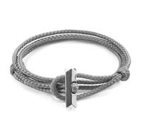 ANCHOR & CREW Men's Oxford Silver & Rope Bracelet in Grey ANCHOR & CREW Grey One Size