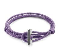 ANCHOR & CREW Men's Oxford Silver & Rope Bracelet in Lilac ANCHOR & CREW Lilac One Size