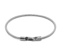 ANCHOR & CREW Men's Talbot Silver & Rope Bracelet in Grey | Size: 23 cm ANCHOR & CREW Grey 23 cm