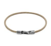 ANCHOR & CREW Men's Talbot Silver & Rope Bracelet in Light Brown | Size: 23 cm ANCHOR & CREW Light Brown 23 cm