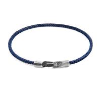 ANCHOR & CREW Men's Talbot Silver & Rope Bracelet in Navy | Size: 21 cm ANCHOR & CREW Navy 21 cm