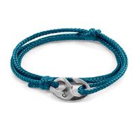 ANCHOR & CREW Men's Windsor Silver & Rope Bracelet in Blue ANCHOR & CREW Blue One Size