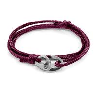 ANCHOR & CREW Men's Windsor Silver & Rope Bracelet in Purple ANCHOR & CREW Purple One Size