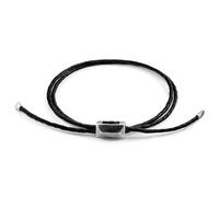 Anchor & Crew Midnight Black Edward Silver and Braided Leather SKINNY Bracelet - No Gift Wrapping