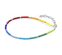 Anchor & Crew Multicoloured Rainbow Zoey Silver and Miyoko Glass Bracelet
