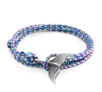 Anchor & Crew Multicoloured Think Ocean Big Whale Silver and Rope Bracelet