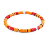 ANCHOR & CREW Orange Malawi Silver and Vinyl Disc Bracelet - Mens - 19cm