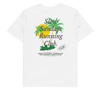ANCHOR & CREW Palm Tree Slow Sundays Running Club Cotton T-Shirt in White | Size: Large ANCHOR & CREW White L