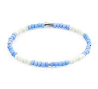 Anchor & Crew Pastel Blue - Off White Sophia Silver and Glass SKINNY Bracelet - XS - 17cm