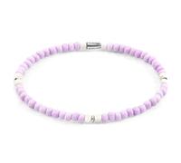 ANCHOR & CREW Pastel Pink - Off White Evelyn Silver and Glass Skinny Bracelet - Womens - 21cm