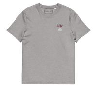 ANCHOR & CREW Peony Garden Dystopia Cotton Embroidered T-Shirt in Light Grey | Size: Medium ANCHOR & CREW Light Grey M