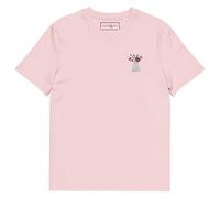 ANCHOR & CREW Peony Garden Dystopia Cotton Embroidered T-Shirt in Pink | Size: Medium ANCHOR & CREW Pink M