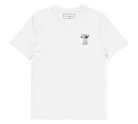 Anchor & Crew Peony Garden Dystopia Organic Cotton Embroidered T-Shirt - 2XL - White