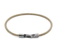 Anchor & Crew Sand Brown Talbot Silver and Rope Bracelet - S - 19cm