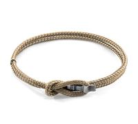 Anchor & Crew Sand Brown Think Ocean Signature Silver and Rope Bracelet - L - 23cm