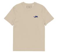 ANCHOR & CREW Shark Gone Swimming In The Wild Cotton Embroidered T-Shirt in Camel | Size: 2XL ANCHOR & CREW Camel 2XL