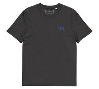 ANCHOR & CREW Shark Gone Swimming In The Wild Cotton Embroidered T-Shirt in Dark Grey | Size: Medium ANCHOR & CREW Dark Grey M