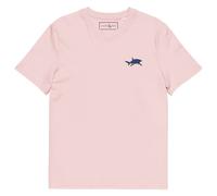 Anchor & Crew Shark Gone Swimming In The Wild Organic Cotton Embroidered T-Shirt - L - Cotton Pink