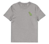 ANCHOR & CREW T-Rex Snap Dancin' In The Wild Cotton Embroidered T-Shirt in Light Grey | Size: Large ANCHOR & CREW Light Grey L