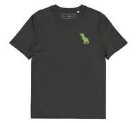 Anchor & Crew T-Rex Snap Dancin' In The Wild Organic Cotton Embroidered T-Shirt - S - Dark Heather Grey