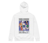 Anchor & Crew Take A Chance Have A Dance DISCO! Organic Cotton Embroidered Heavyweight Hoodie - L - White