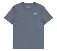 Anchor & Crew The Cassette Monkey Organic Cotton Embroidered T-Shirt - L - Dark Heather Blue